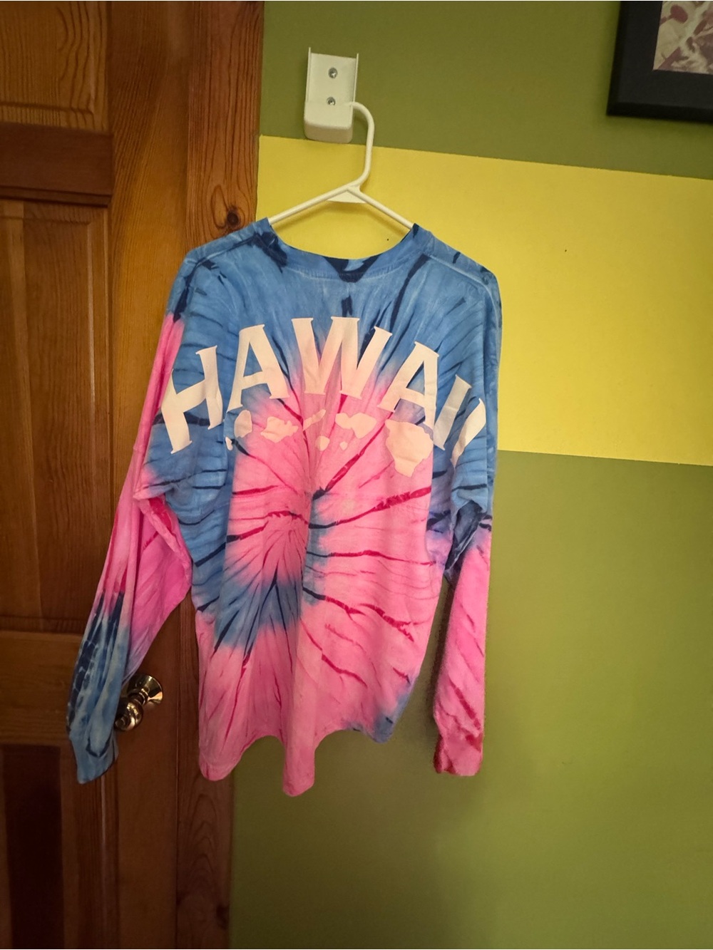 Tiare Hawaii Pink and Blue Tie-Dye Long Sleeve Tee